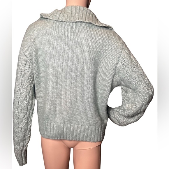 Sincerely Jules Cozy Cable Knit 1/2 Zip Turtleneck Pullover Sweater Sz M - Picture 7 of 9
